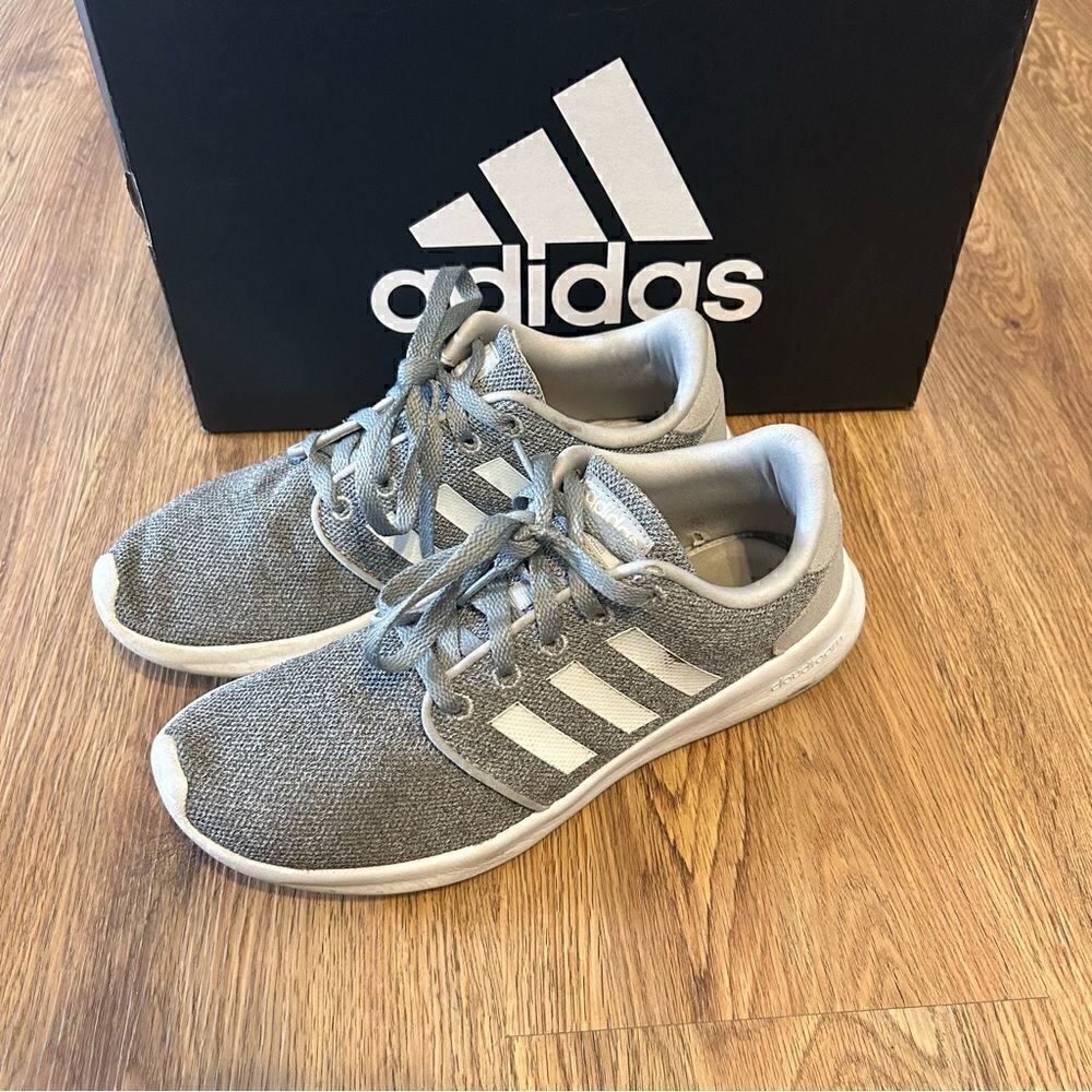 ADIDAS Cloudfoam gray white athletic training running shoes sneakers women’s 8.5